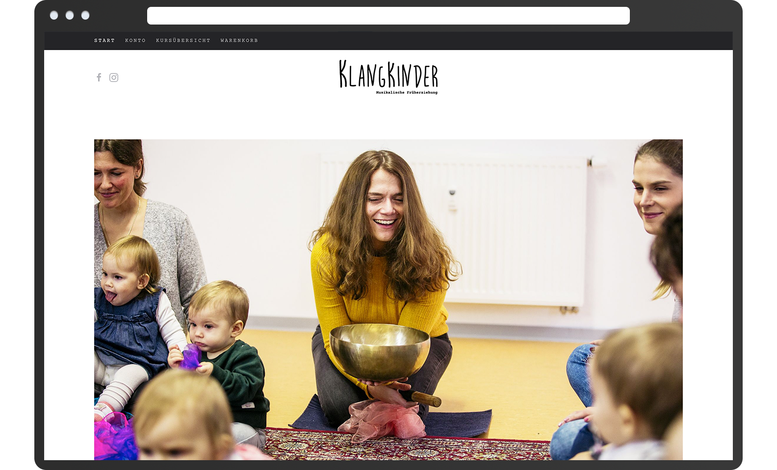 Website KlangKinder - Musikalische Früherziehung